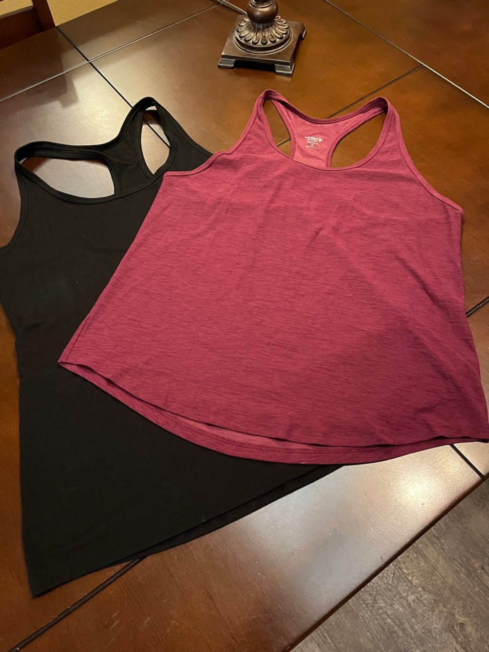 Old Navy Racerback Tank Tops in Berry and Black (2) - Picture 1 of 6